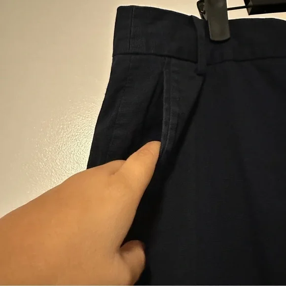 Tory Burch Navy Blue Cotton Pockets Pants Size 14 - Picture 4 of 9